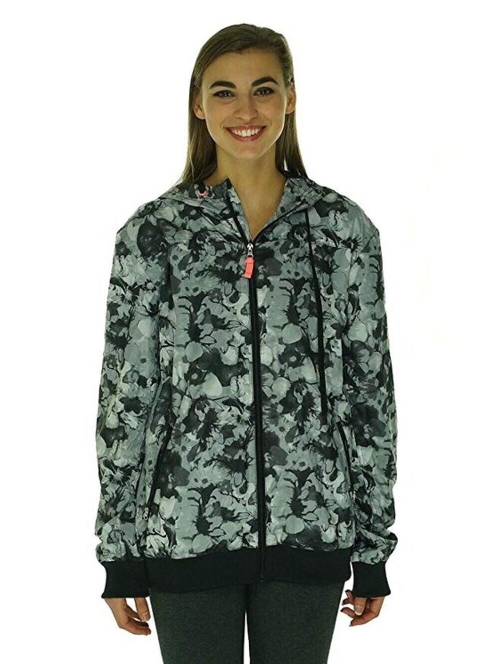 Ideology Womens Zip Front Active Jacket Size M
